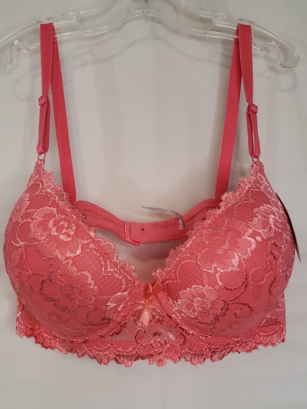 Sofra Lace Lightly Padded Underwire Bra, Deep Rose